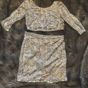 Crystal doll two piece sequin dress
